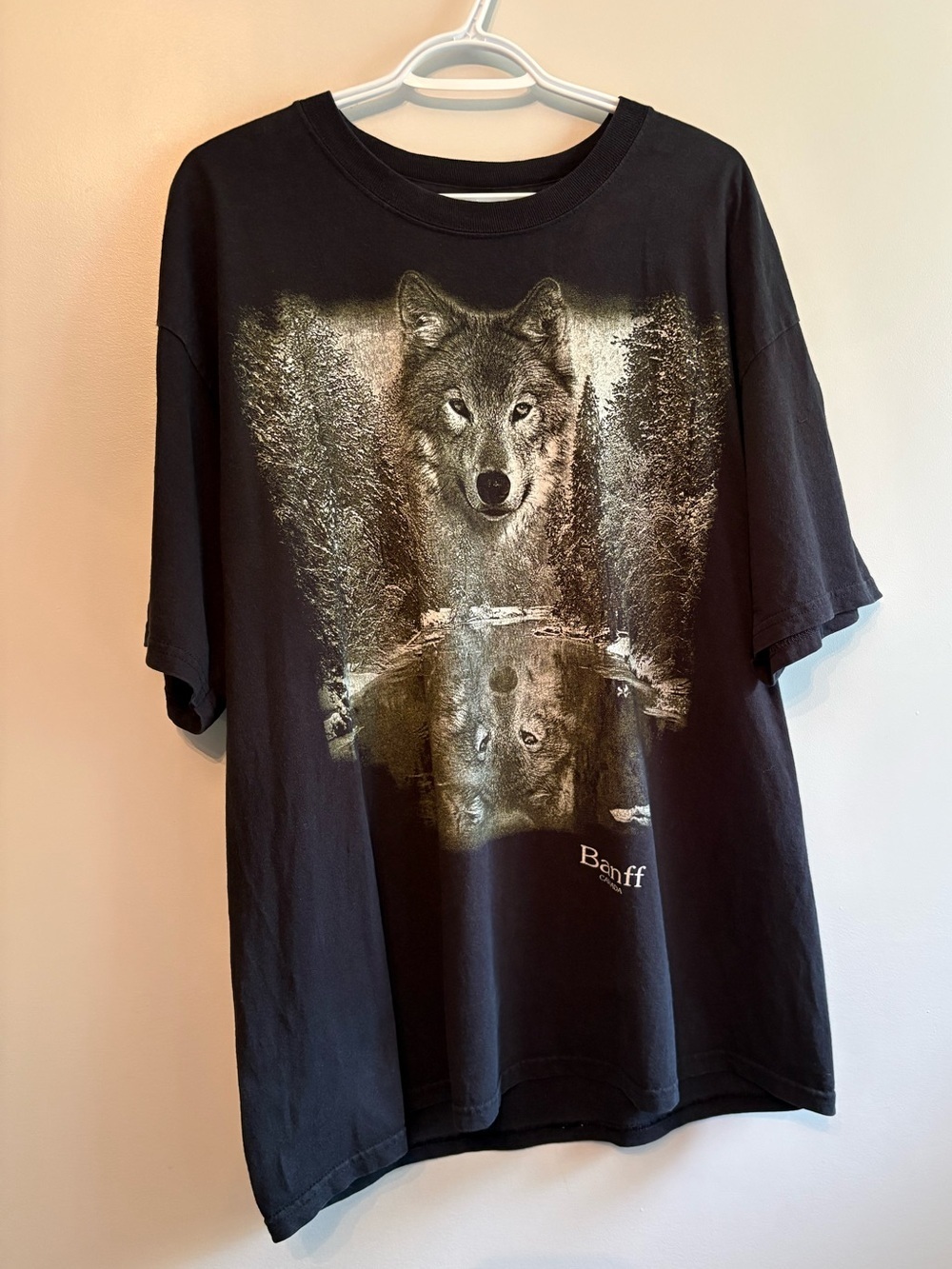 Vintage Banff teeshirt wolf reflection Gildan tag